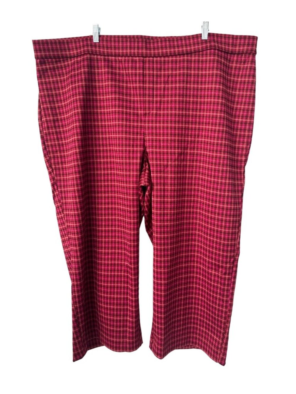 Isaac Mizrahi Live Pants 32W Tall Knit Jacquard Wide Leg Red Currant NEW